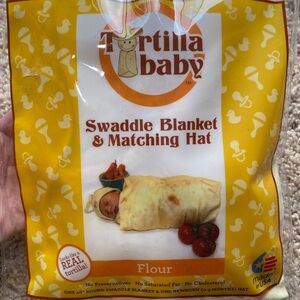 Funny Tortilla Baby Swaddle Blanket & Matching Hat